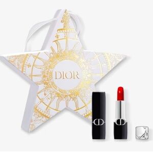 Christian Dior New Year Gift Set Rouge Lipstick Velvet Star Ornament Gift